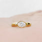 Oval cut Diamond Solitaire Signet Style Ring in Yellow Gold - Victoria's Jewellery