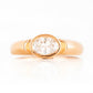 Oval cut Diamond Solitaire Signet Style Ring in Rose Gold - Victoria's Jewellery