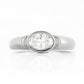 Oval cut Diamond Solitaire Signet Style Ring in White Gold - Victoria's Jewellery