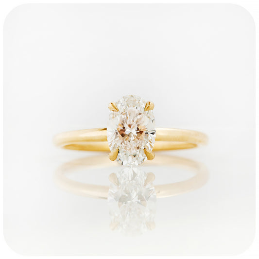 Oval cut Lab Grown Diamond Solitaire Engagement Ring - Victoria's Jewellery