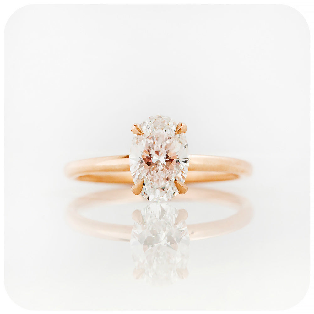 Oval cut Lab Grown Diamond Solitaire Engagement Ring - Victoria's Jewellery