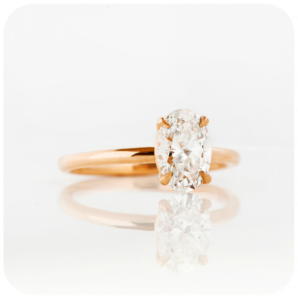 Oval cut Lab Grown Diamond Solitaire Engagement Ring - Victoria's Jewellery