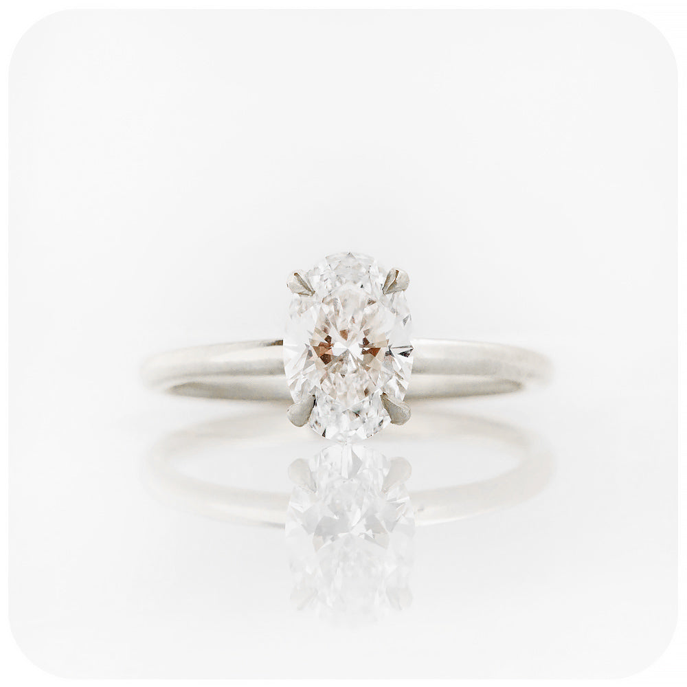 Oval cut Lab Grown Diamond Solitaire Engagement Ring - Victoria's Jewellery