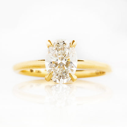 Oval cut Diamond Solitaire Engagement Ring in Yellow Gold - Victoria's Jewellery