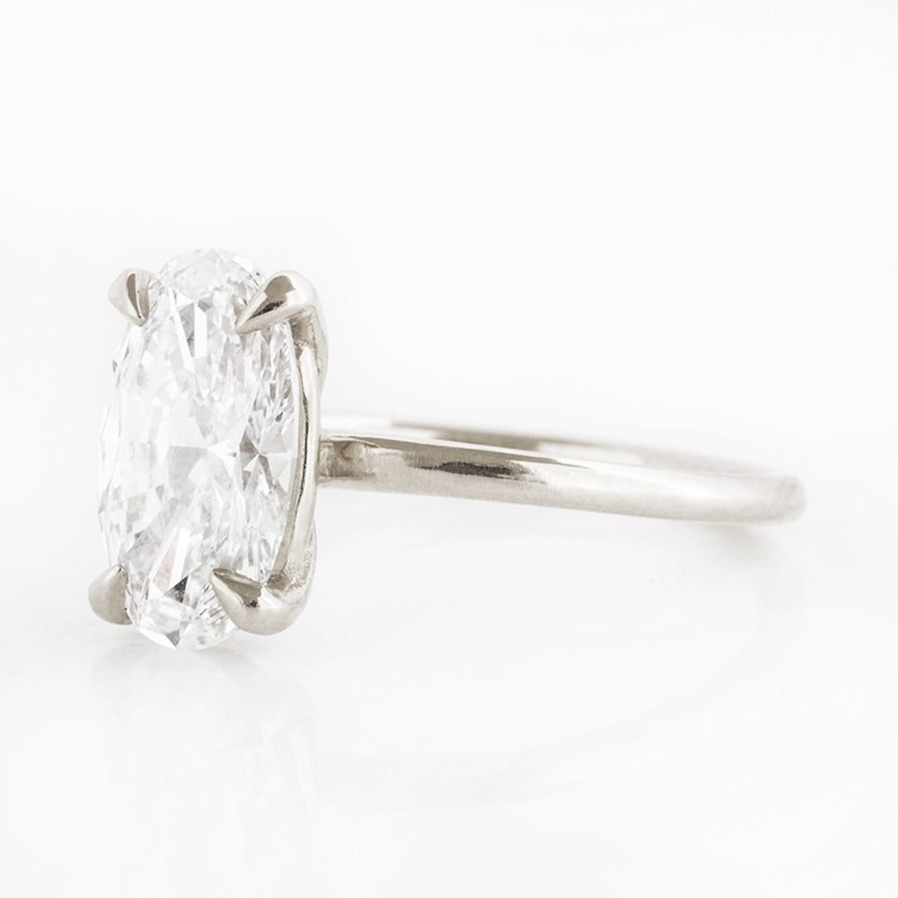 Oval cut Lab Diamond Solitaire Engagement Ring in White Gold - Victoria's Jewellery