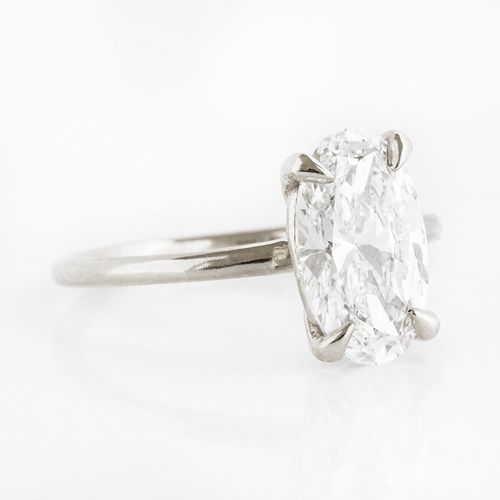 Oval cut Lab Diamond Solitaire Engagement Ring in White Gold - Victoria's Jewellery