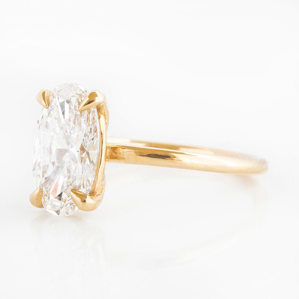 Oval cut Lab Diamond Solitaire Engagement Ring in Yellow Gold - Victoria's Jewellery