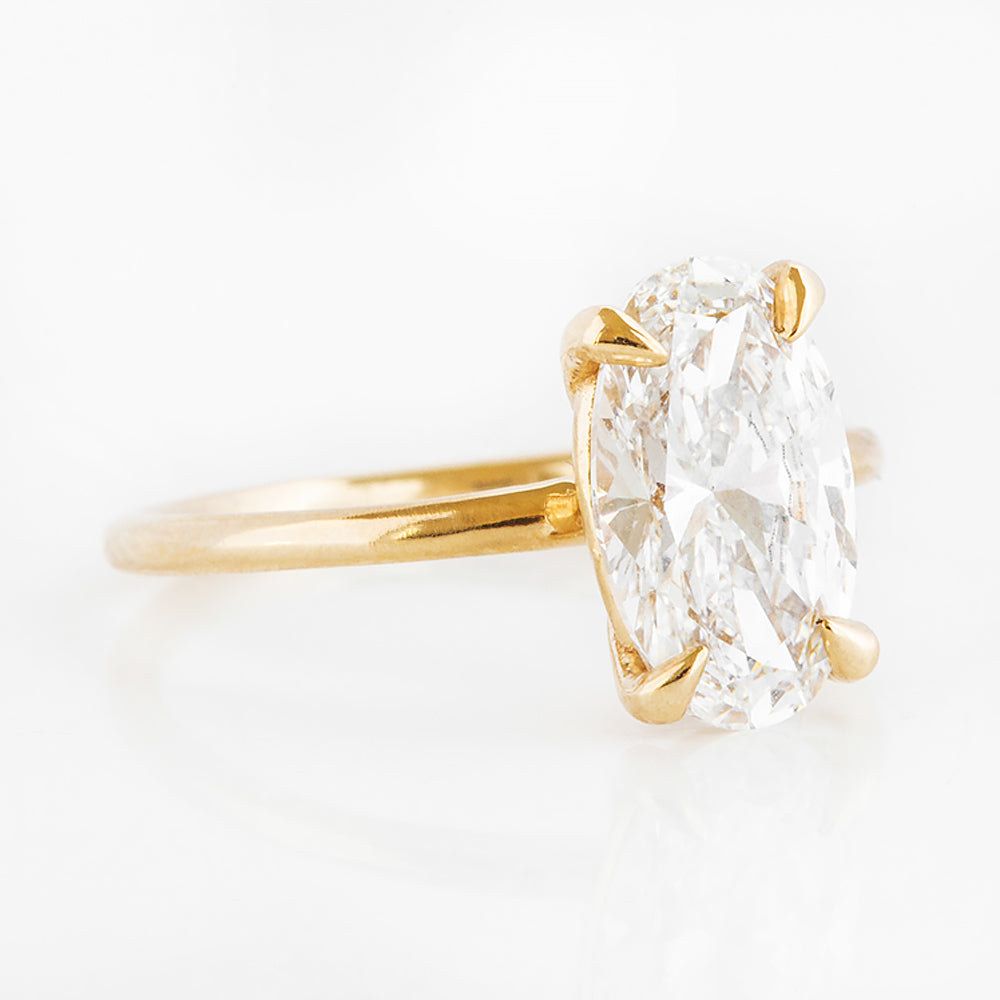 Oval cut Lab Diamond Solitaire Engagement Ring in Yellow Gold - Victoria's Jewellery