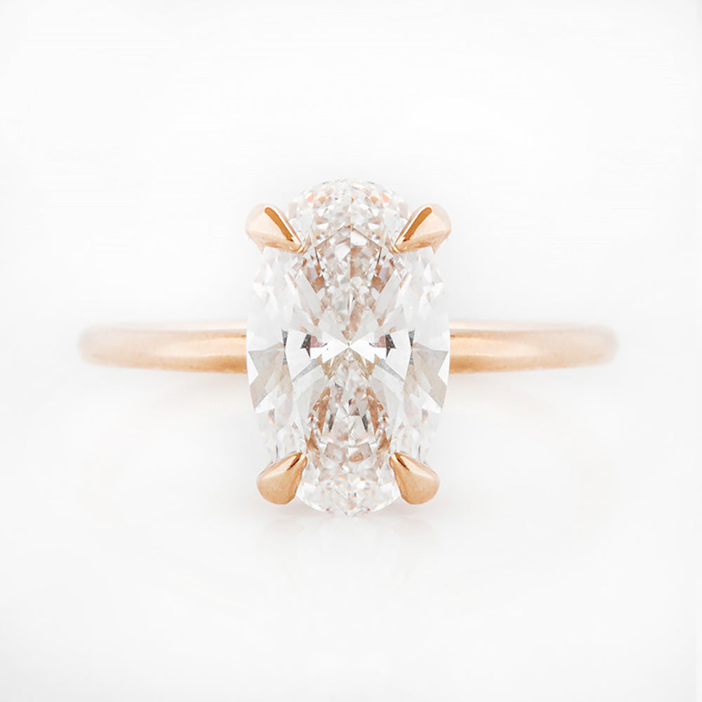 Oval cut Lab Diamond Solitaire Engagement Ring in Rose Gold - Victoria's Jewellery