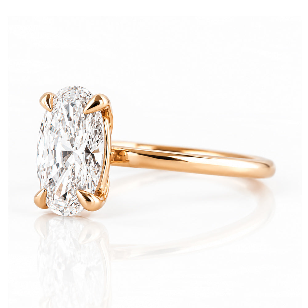 Zoey, Oval cut Lab Diamond Solitaire Ring - 2ct - Victoria's Jewellery