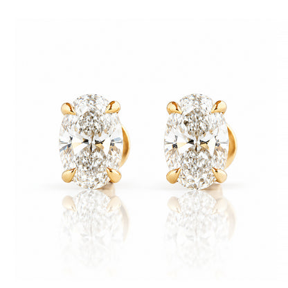 Luna, Lab Grown Diamond Stud Earring - 7x5mm