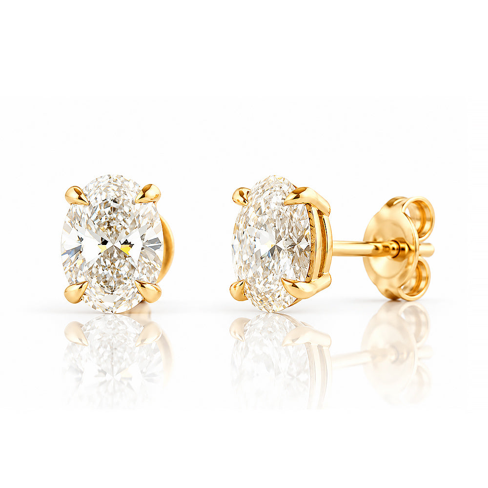Luna, Lab Grown Diamond Stud Earring - 7x5mm