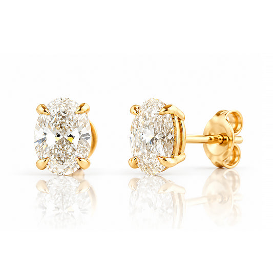 Luna, Lab Grown Diamond Stud Earring - 7x5mm - Victoria's Jewellery