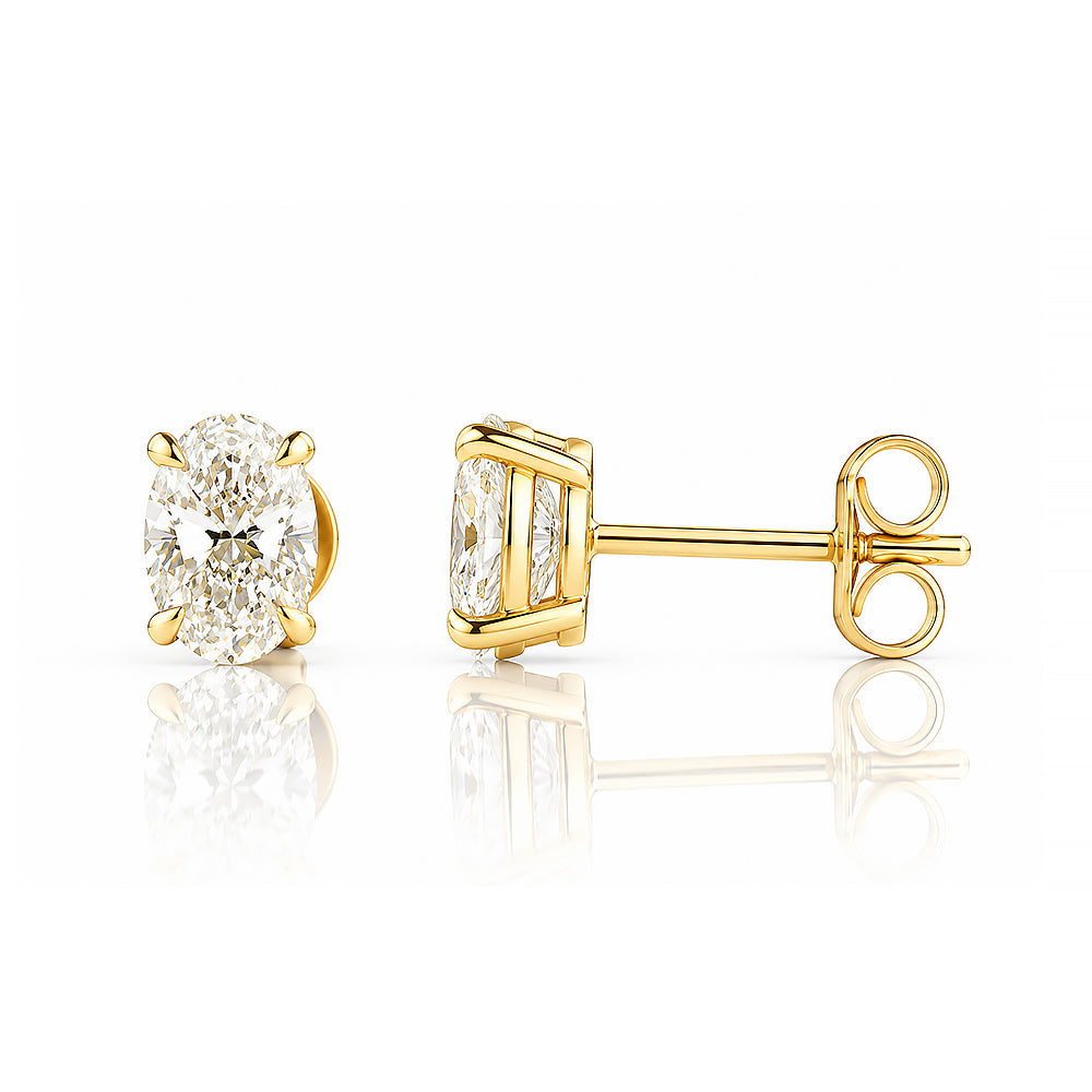 Luna, Lab Grown Diamond Stud Earring - 7x5mm