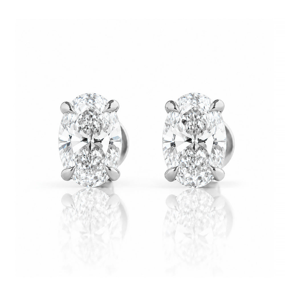 Luna, Lab Grown Diamond Stud Earring - 7x5mm