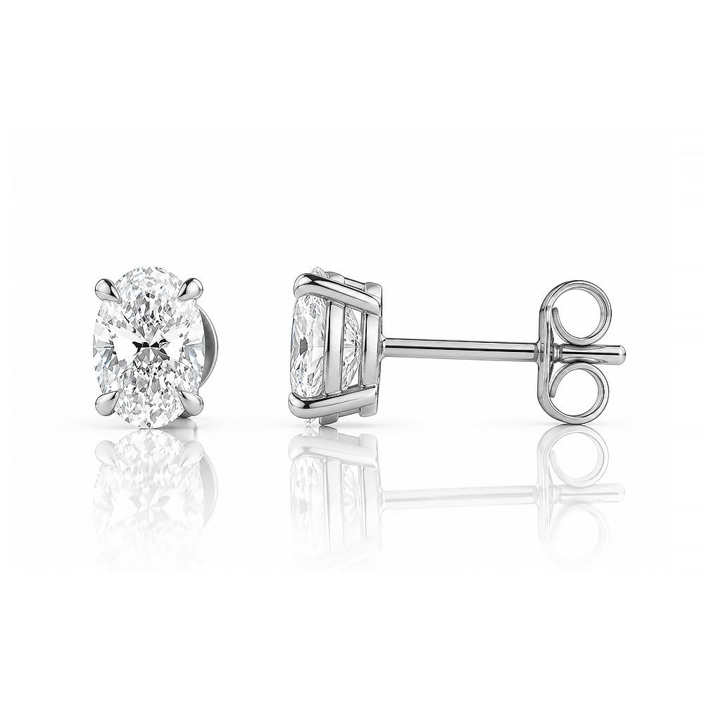 Luna, Lab Grown Diamond Stud Earring - 7x5mm