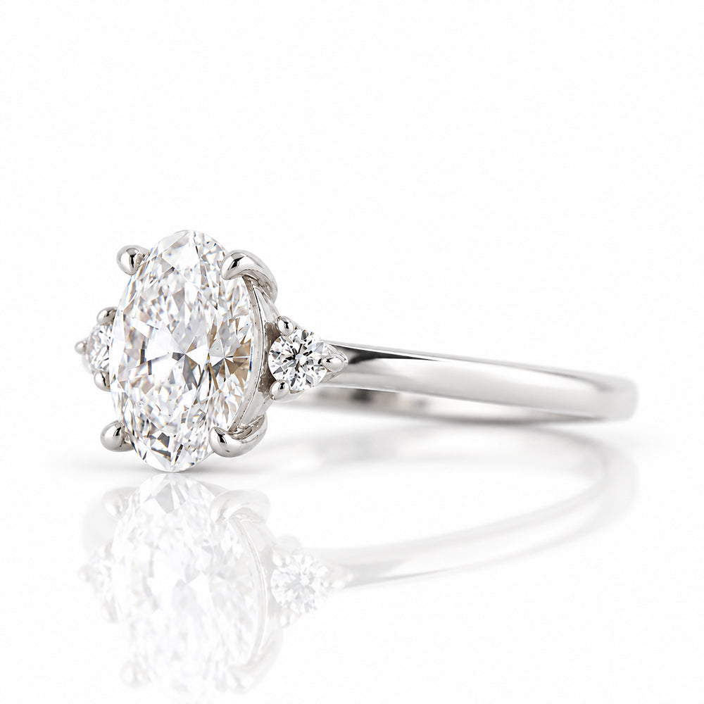 Kelsey, an Oval cut Lab Diamond Ring - 1ct