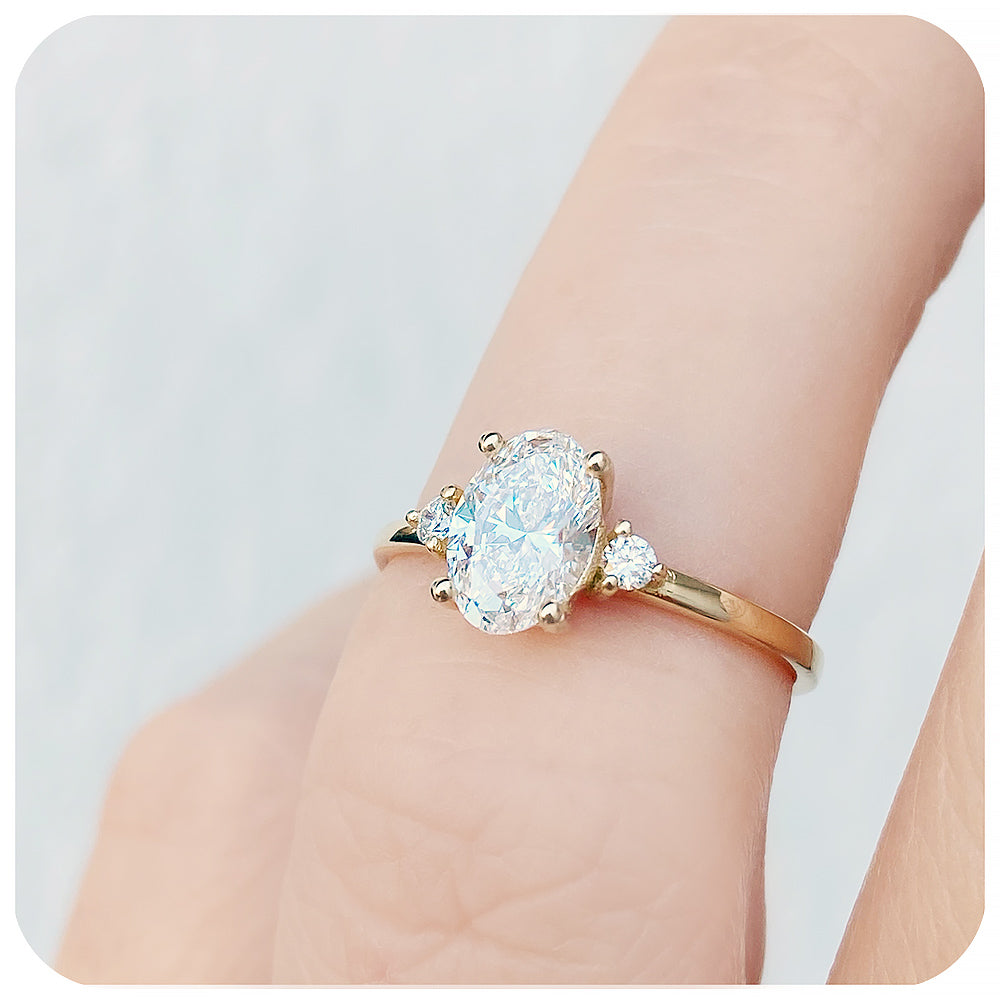 Kelsey, an Oval cut Lab Diamond Engagement Ring