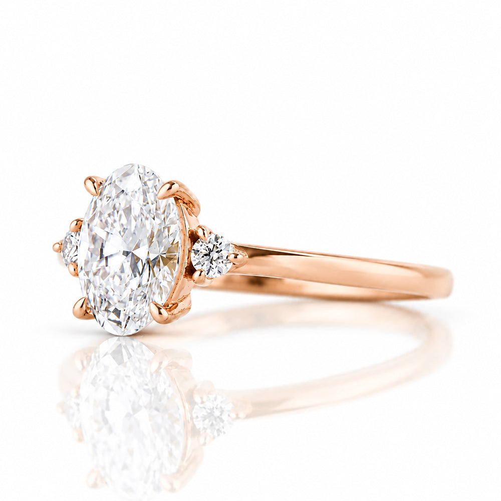 Kelsey, an Oval cut Lab Diamond Ring - 1ct