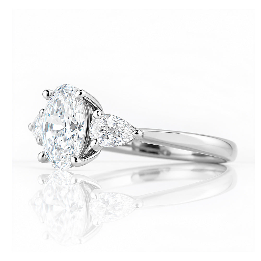 Nadi, Lab Diamond Trilogy Engagement Ring - Victoria's Jewellery