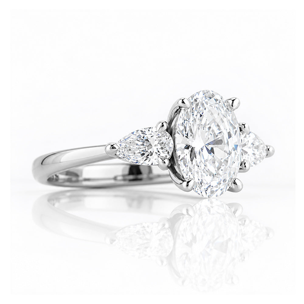 Nadi, Lab Diamond Trilogy Engagement Ring - Victoria's Jewellery