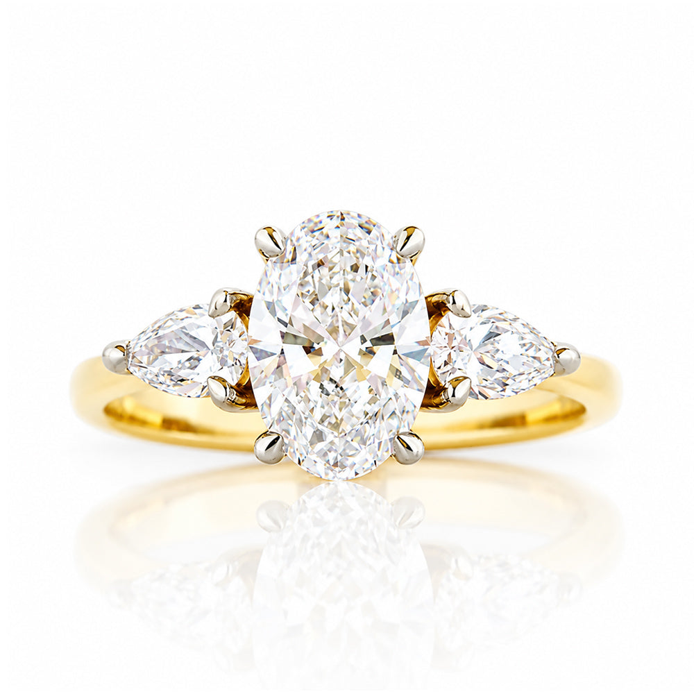 Nadi, Lab Diamond Trilogy Engagement Ring - Victoria's Jewellery