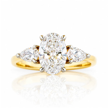 Nadi, Lab Diamond Trilogy Engagement Ring - Victoria's Jewellery