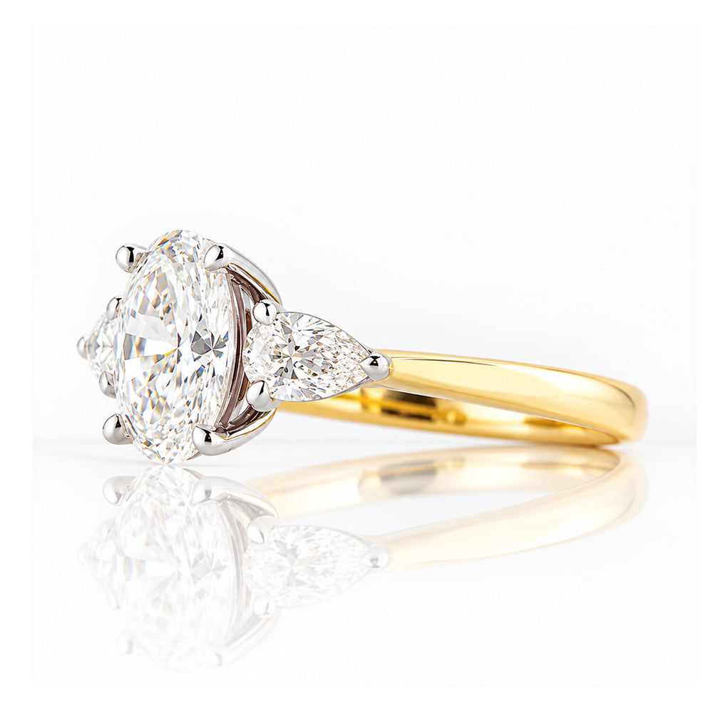 Nadi, Lab Diamond Trilogy Engagement Ring - Victoria's Jewellery