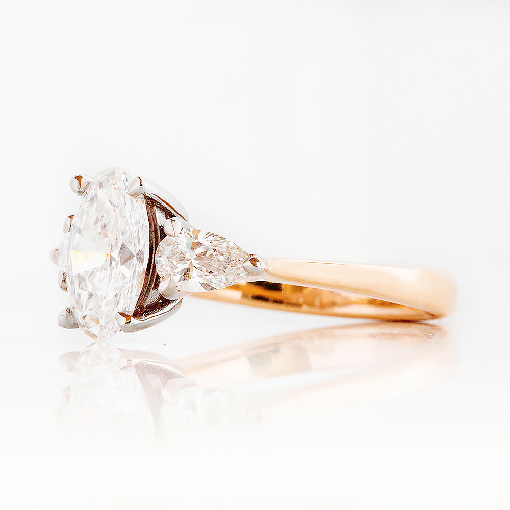 Nadi, Lab Diamond Trilogy Engagement Ring