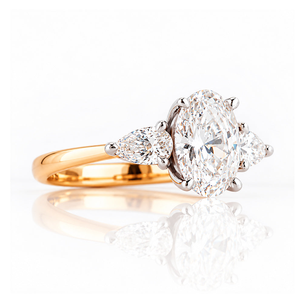 Nadi, Lab Diamond Trilogy Engagement Ring - Victoria's Jewellery