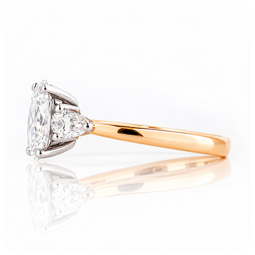 Nadi, Lab Diamond Trilogy Engagement Ring - Victoria's Jewellery