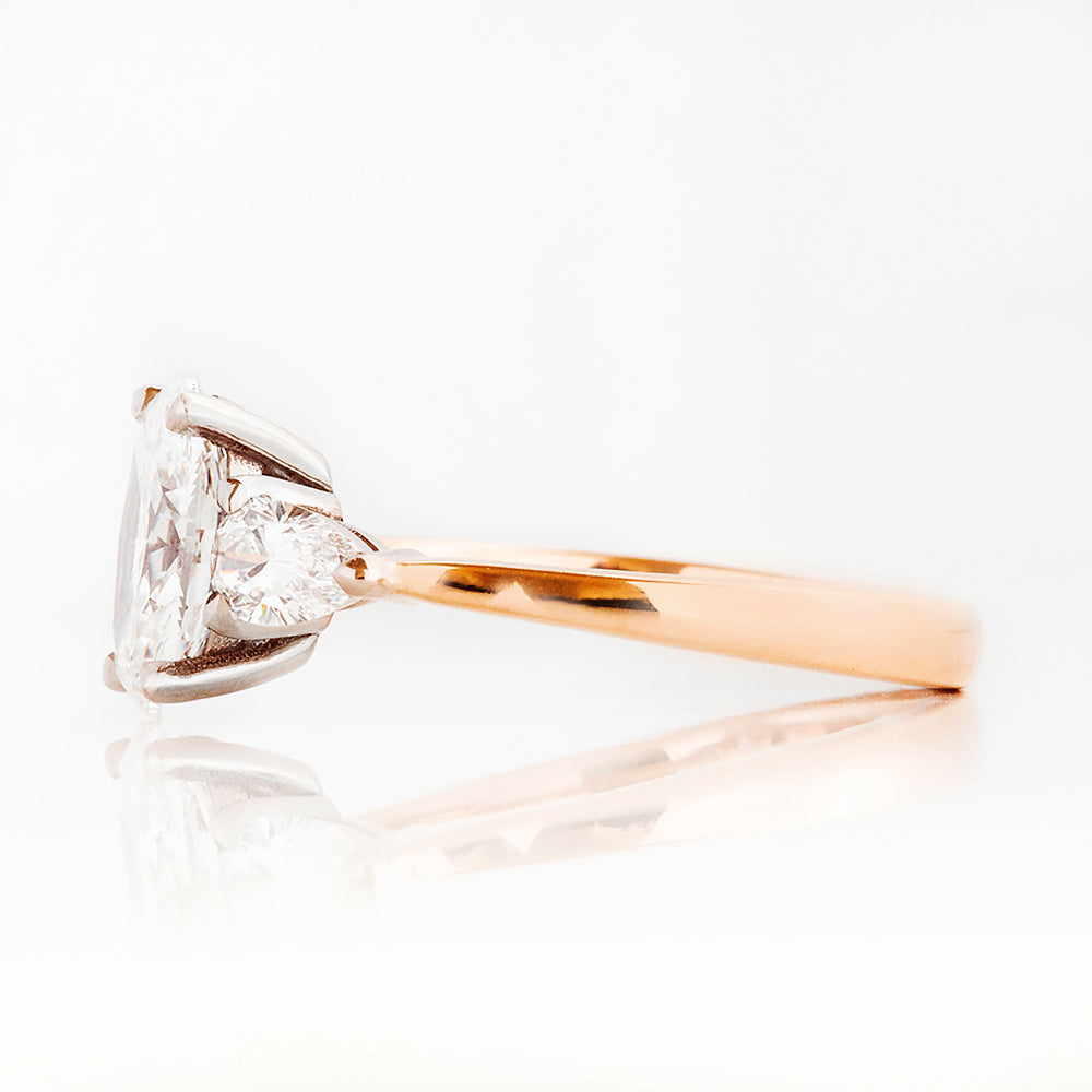 Nadi, Lab Diamond Trilogy Engagement Ring