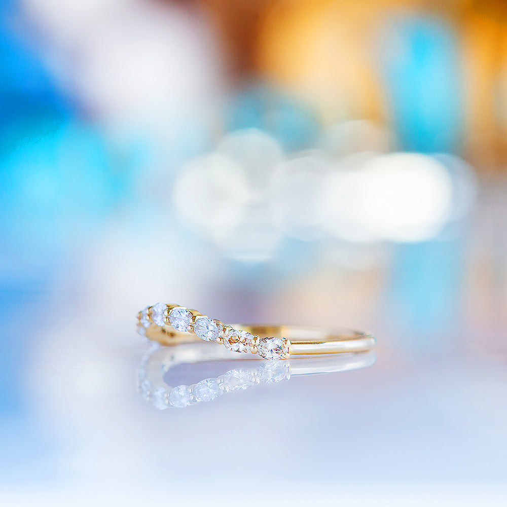 Kayla, an Oval cut Lab Diamond Wedding Band