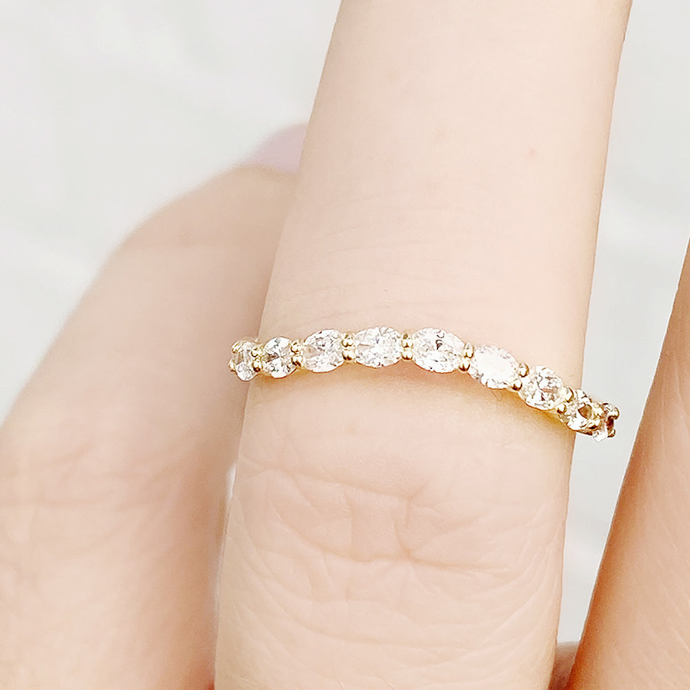 Kayla, an Oval cut Lab Diamond Wedding Band