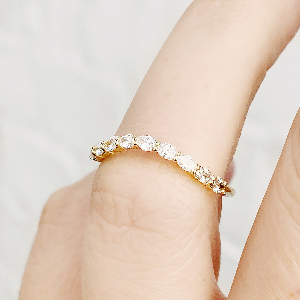 Kayla, an Oval cut Lab Diamond Wedding Band