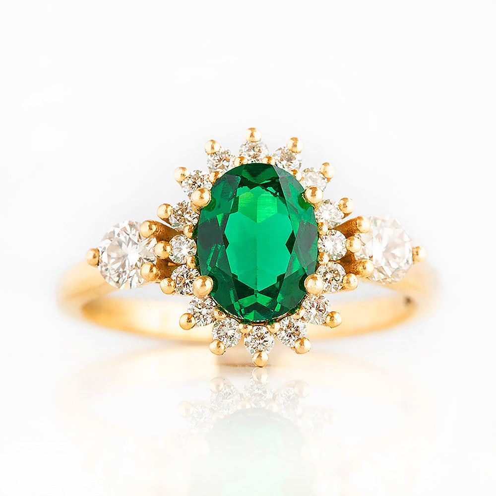 Devlyn, an Emerald and Diamond Ring