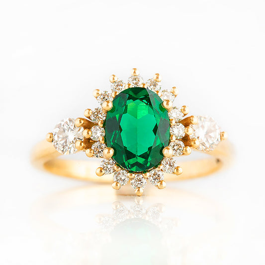 Devlyn, an Emerald and Diamond Ring