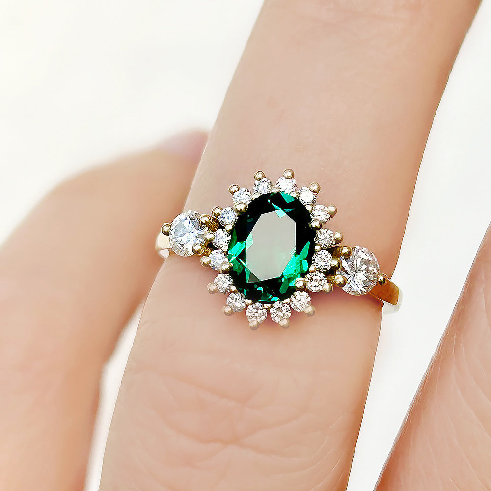 Devlyn, an Emerald and Diamond Ring