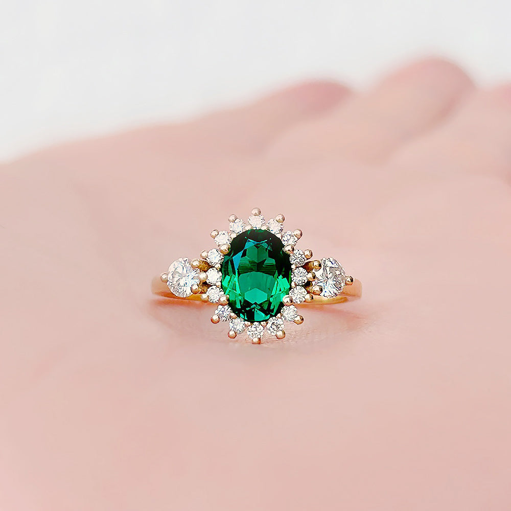 Devlyn, an Emerald and Diamond Ring