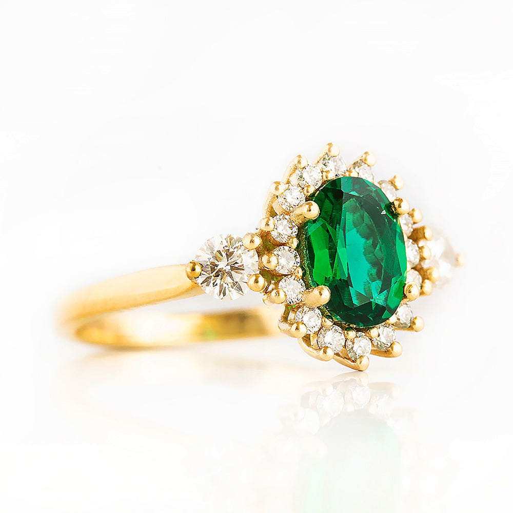 Devlyn, an Emerald and Diamond Ring