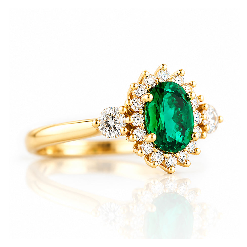 Devlyn, an Emerald and Diamond Ring - Victoria's Jewellery