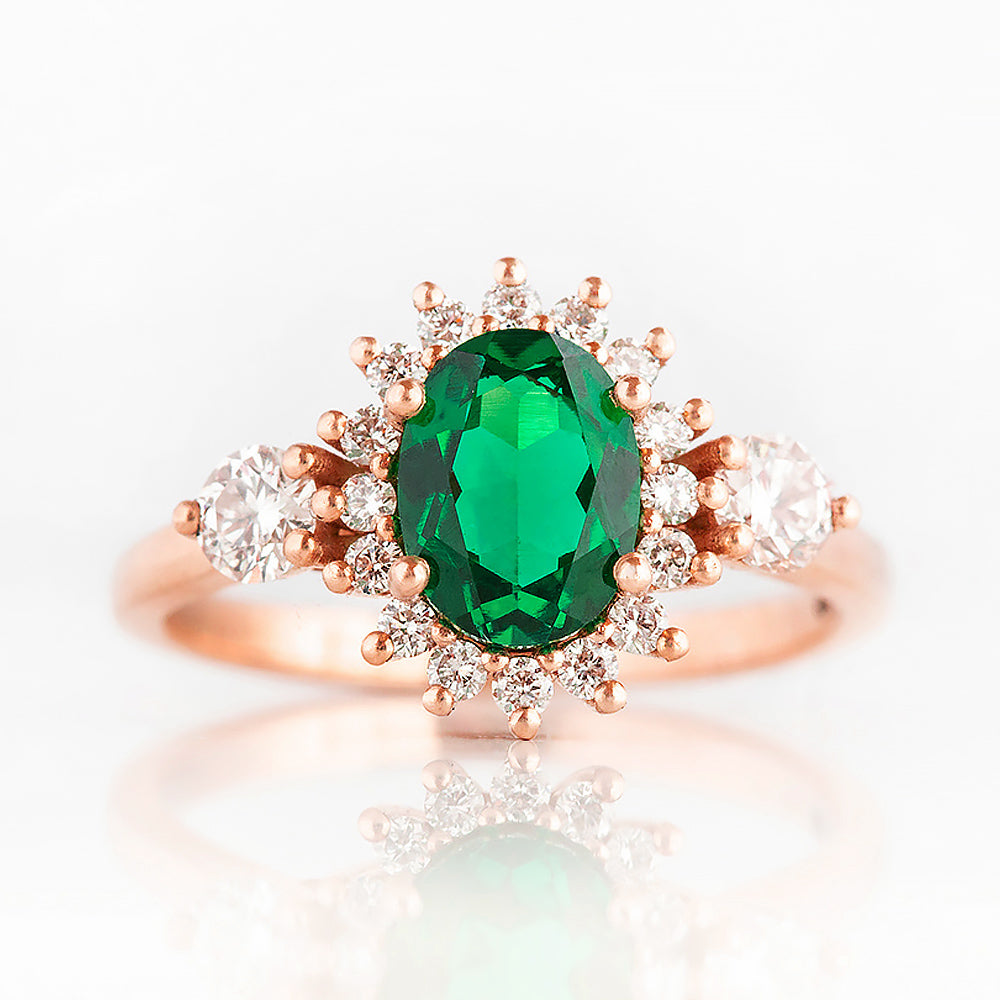 Devlyn, an Emerald and Diamond Ring
