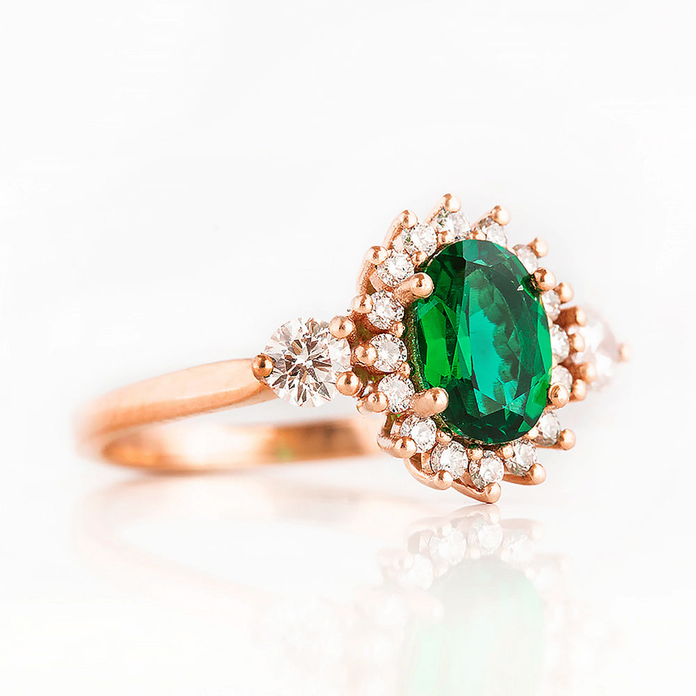 Devlyn, an Emerald and Diamond Ring