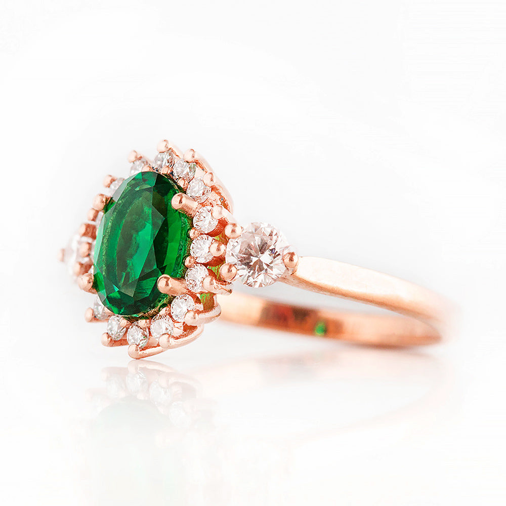 Devlyn, an Emerald and Diamond Ring