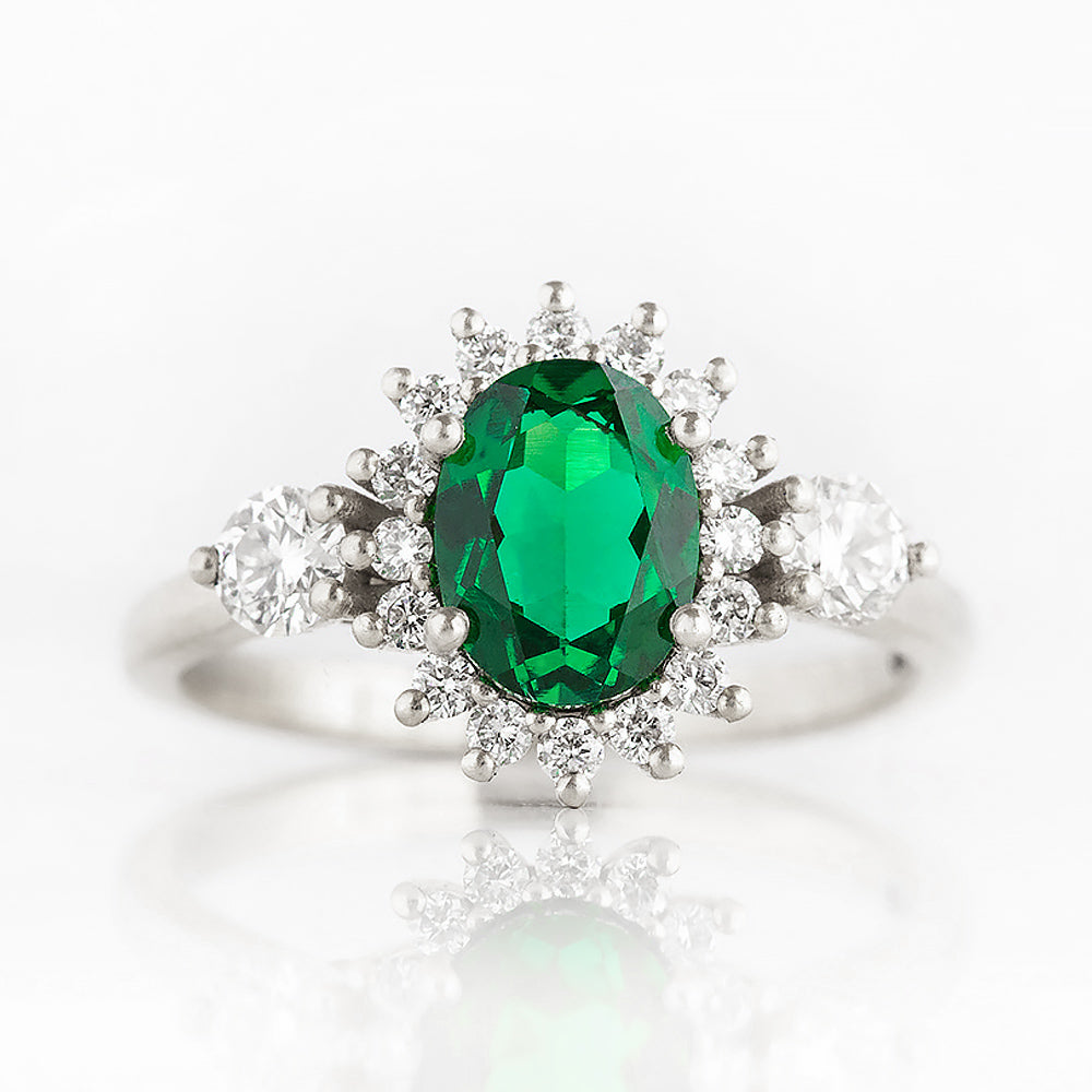 Devlyn, an Emerald and Diamond Ring