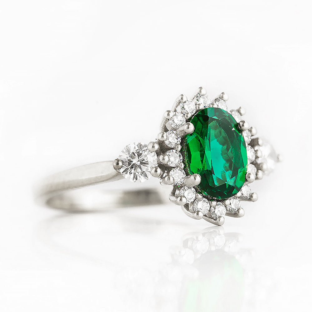 Devlyn, an Emerald and Diamond Ring