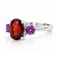 Hallie, Garnet and Amethyst Trilogy Ring - Victoria's Jewellery