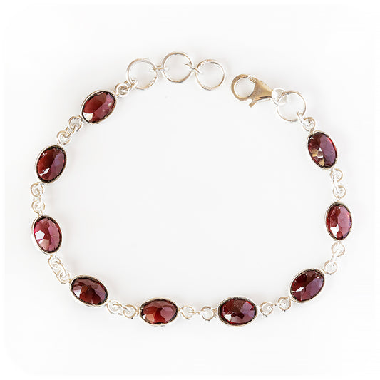 Oval cut Garnet Bracelet