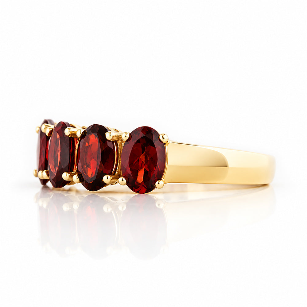 Arabella, a Garnet Half Eternity Ring - Victoria's Jewellery