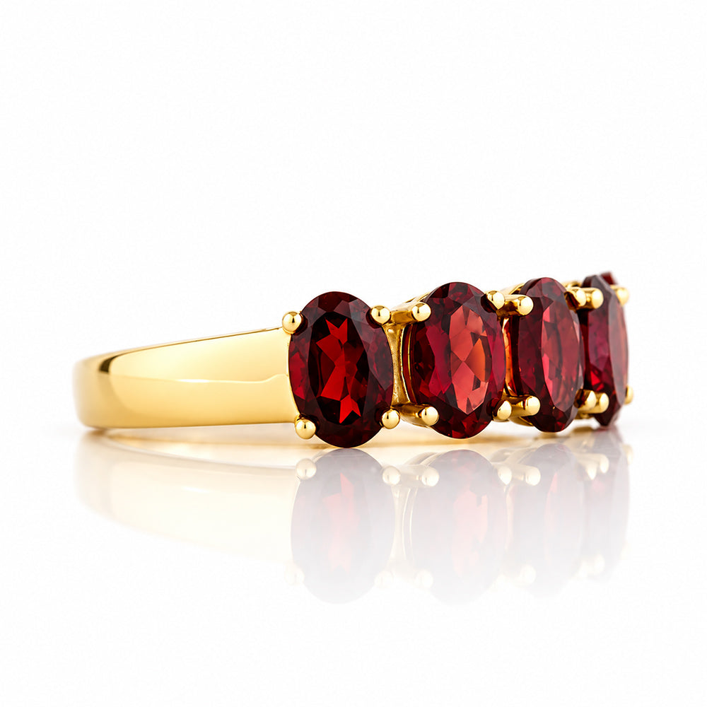 Arabella, a Garnet Half Eternity Ring - Victoria's Jewellery